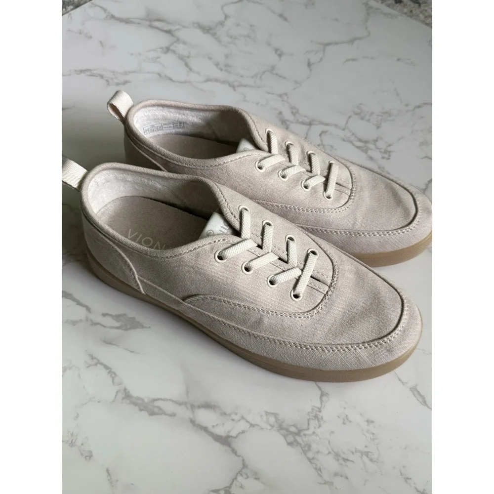 VIONIC Beach Cyan Slip On Sneaker Womens 8 Beige Lace Up Comfort Shoe NWOT - Picture 3 of 10